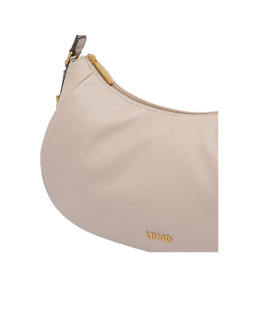 Liu Jo Gray Logo Lettering Medium Hobo Bag