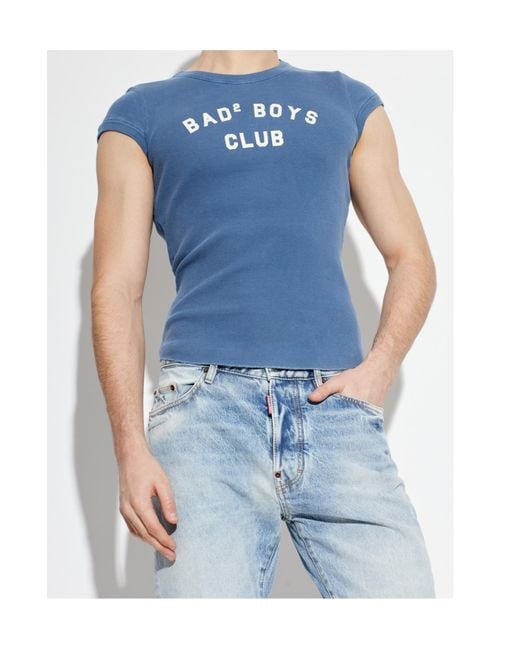 DSquared² Blue Bad Boys Club Slim T-Shirt for men