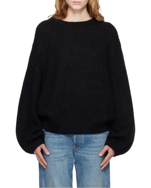 Totême Black Totême Crewneck Ribbed Jumper