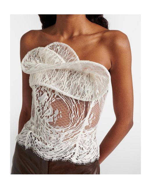 Magda Butrym White Lace Bustier