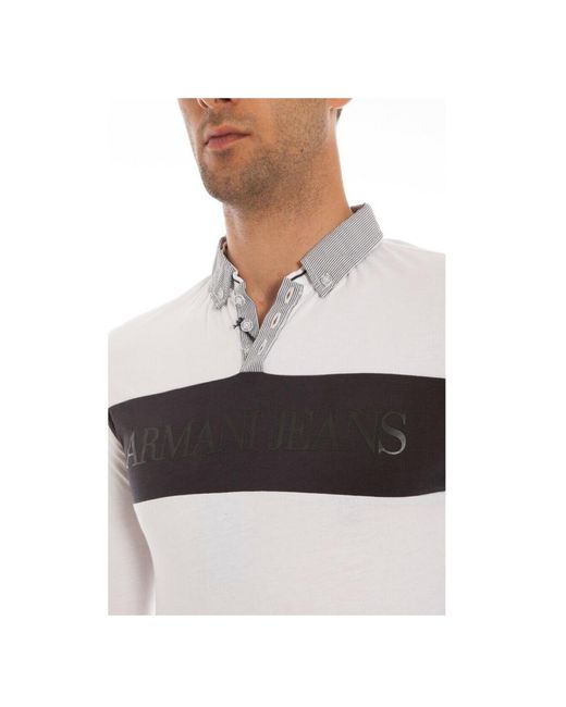 Armani Jeans White Logo Details Polo Shirt for men