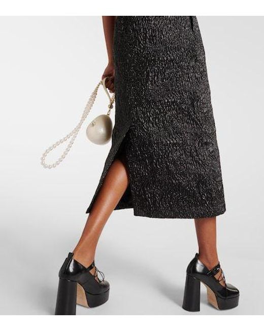 Simone Rocha Black Cloqué Midi Dress