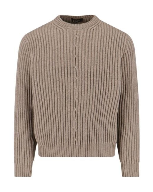 Loro Piana Brown Plane Tree Crewneck Jumper for men