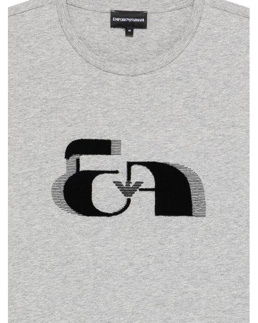 Emporio Armani Gray Logo-Graphic T-Shirt for men