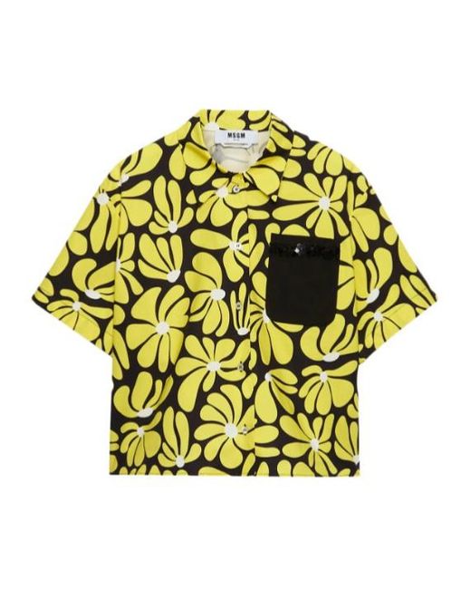MSGM Yellow Short Sleeve Shirt