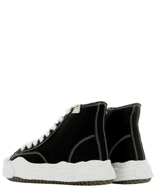 Maison Mihara Yasuhiro Black Logo Detailed Lace-Up Sneakers for men