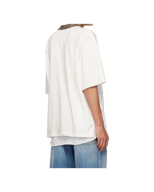 Maison Mihara Yasuhiro White Graphic Printed Crewneck T-Shirt for men