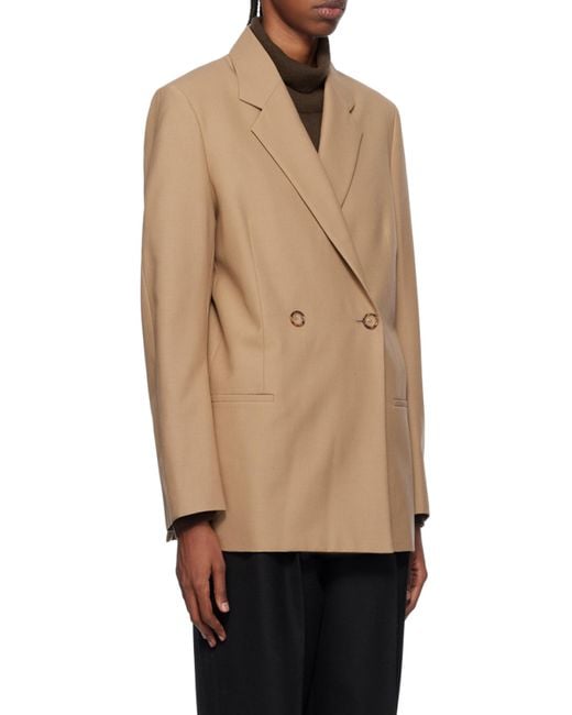 Totême Natural Totême Pocketed Double-Breasted Blazer