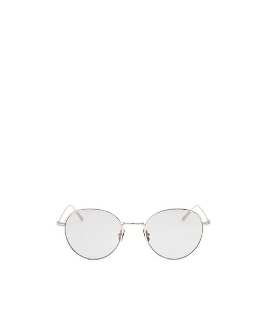 Totême White Logo-Engraved Round-Frame Sunglasses