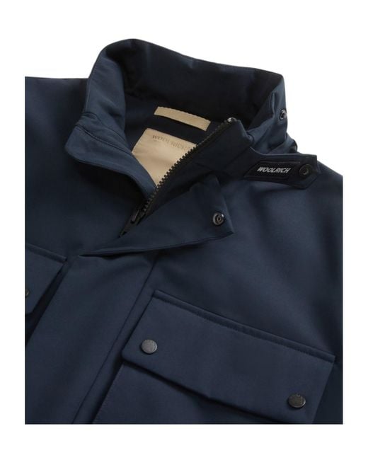 Woolrich Blue Two Layers Hybrid Flap-Pocket Jacket for men