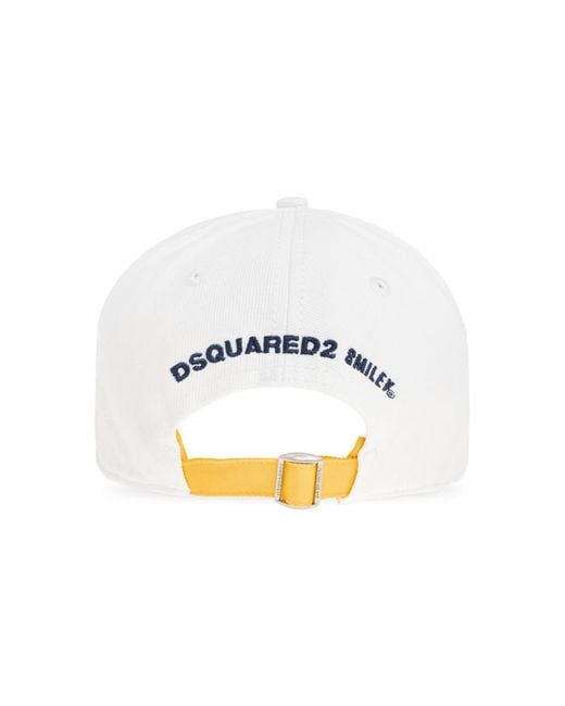 DSquared² White Smile Printed Baseball Cap for men