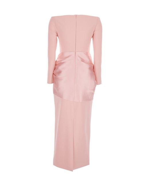 Solace London Pink Rhianne Long-Sleeved Dress
