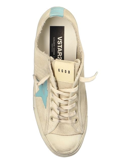 Golden Goose Deluxe Brand Natural V Star 2 Distressed Low-Top Sneakers