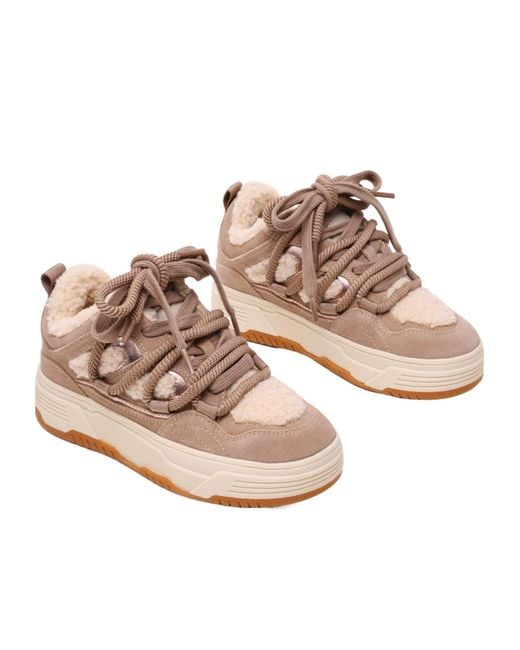 Steve Madden Pink Suede Platform Sneakers