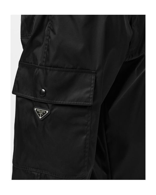 Prada Blue Interlink Cargo Trousers for men