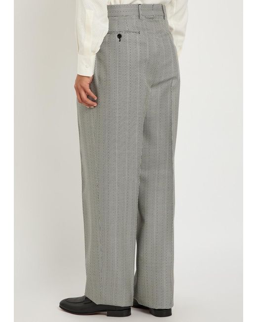 Tom Ford Gray Tapered-Leg Silk Trousers for men