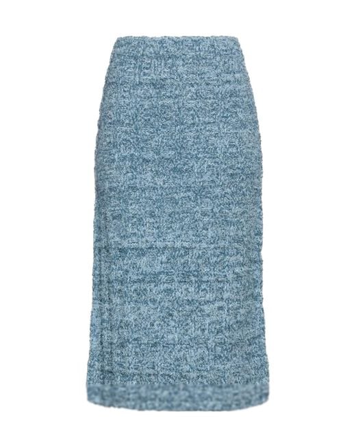 Maison Margiela Blue Colorful Knit Midi Skirt