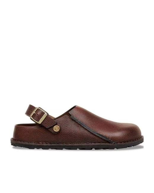 Birkenstock Brown Lutry Buckle-Strap Mules