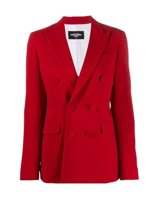 DSquared² Red Double-Breasted Blazer