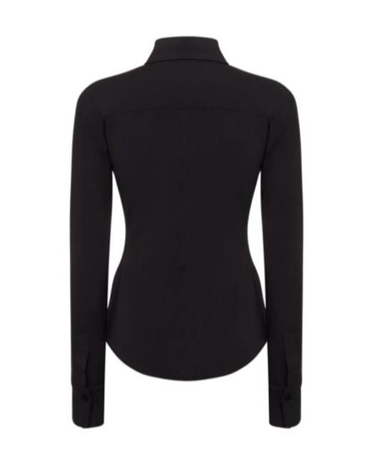The Attico Black Stretch Plain Jersey Shirt