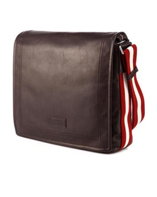 Bally Red Logo Details Satchel for men