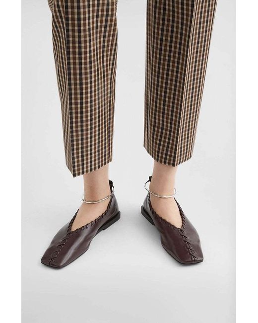 Jil Sander Brown Ballerina Flat Shoes