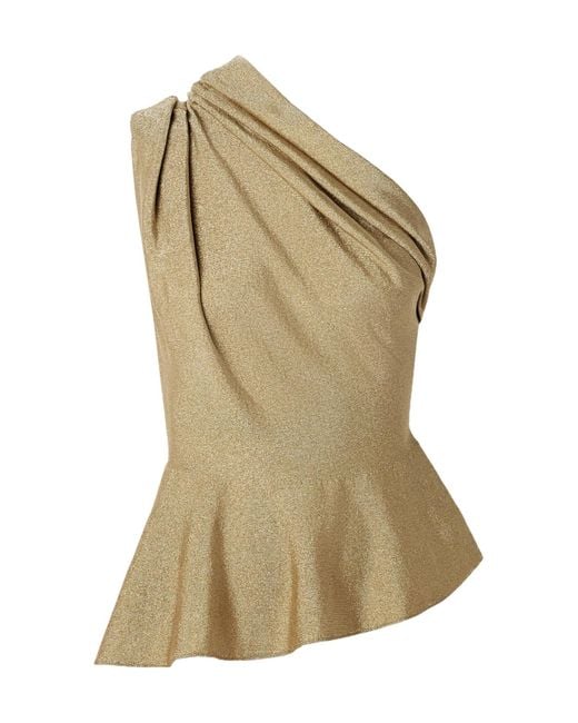 Khaite Green One-Shoulder Top