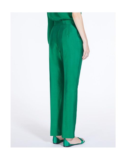 Max Mara Green Ankle-Length Casual Pants