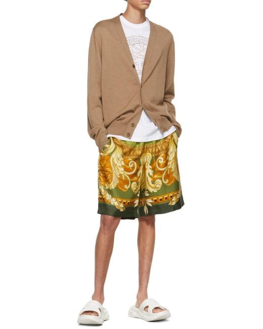Versace White Embellished Crewneck T-Shirt for men