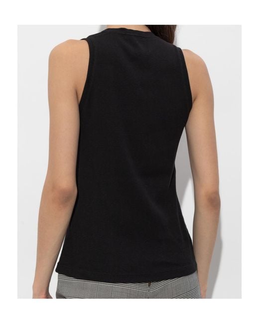 Balmain Black Embroidered Logo Tank T-Shirt