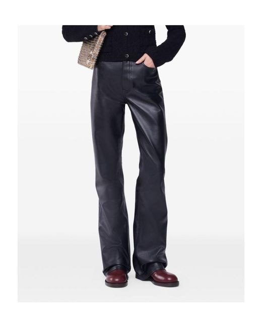 Rabanne Black Leather Trousers