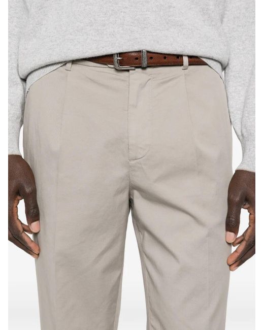Brunello Cucinelli Gray Pleated Trousers for men