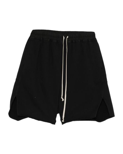 Rick Owens Black Drawstring Shorts for men