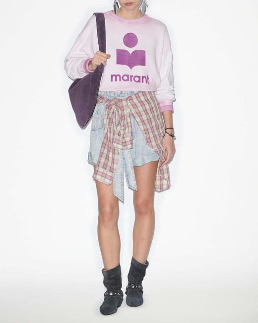 Isabel Marant Pink Isabel Marant Étoile Moby Logo-Printed Crewneck Sweatshirt
