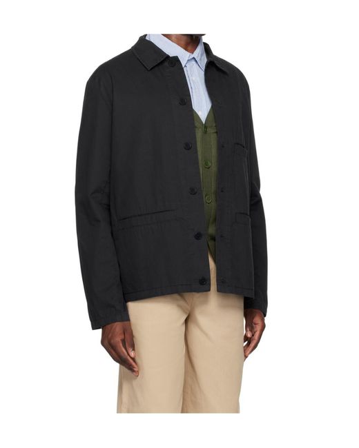 A.P.C. Black Casual Jacket With Buttons On Front for men