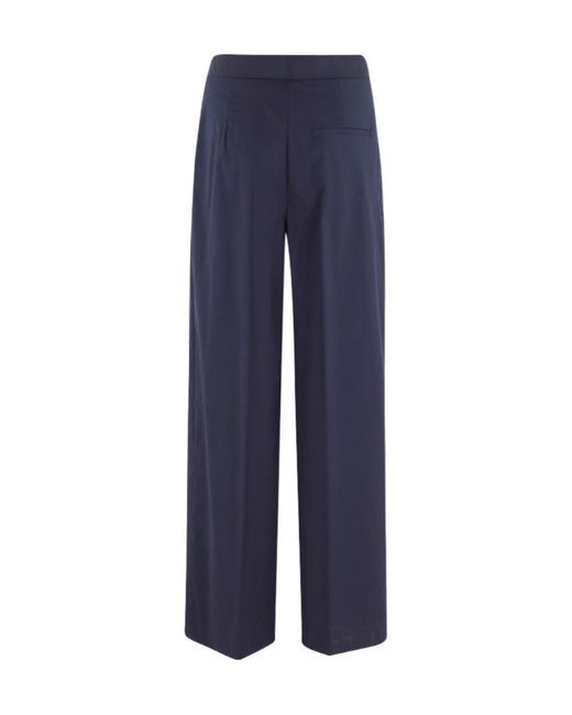 Semicouture Blue Button-Up Casual Pants