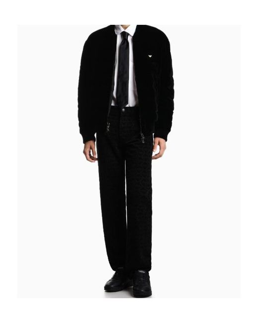 Emporio Armani Black Zip-Up Reversible Bomber Jacket for men