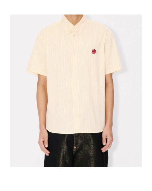KENZO Natural 'Boke Flower' Short Sleeve Shirt for men