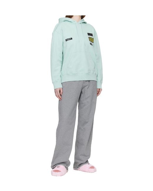 MM6 by Maison Margiela Blue Logo-Patch Hoodie