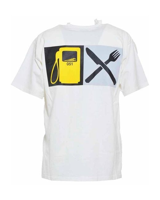 Magliano White Graphic Printed Crewneck T-Shirt for men
