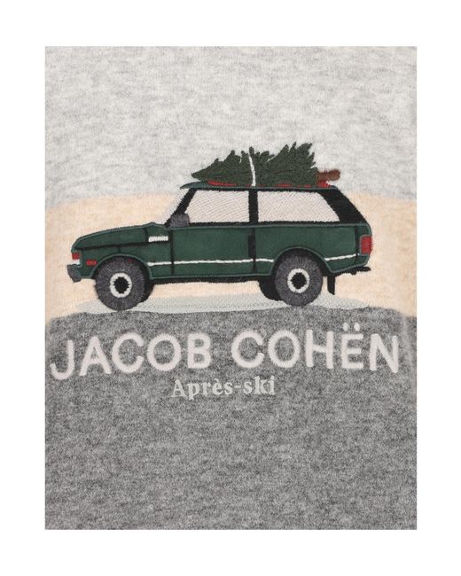Jacob Cohen Gray Crew-Neck Knit Top for men