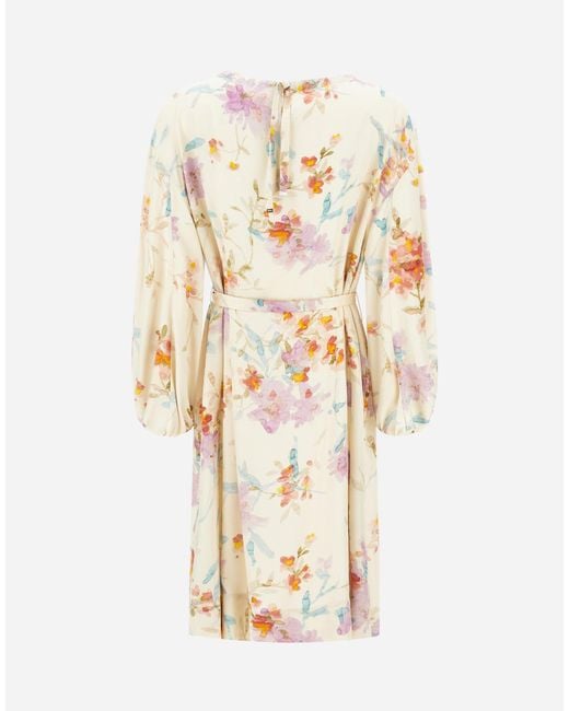 Herno White Floral Printed Dress