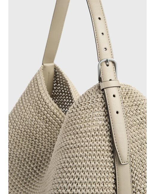 Totême Natural Totême Woven Buckle-Fastened Tote Bag