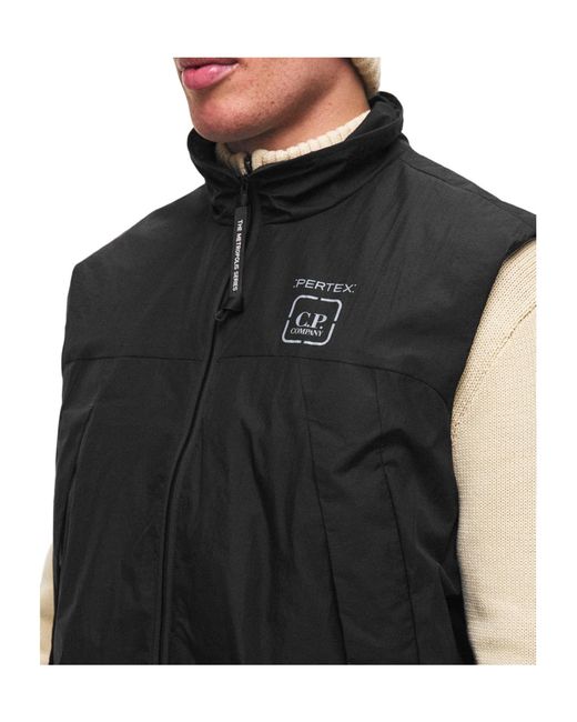C P Company Black Waterproof Functional Vest for men
