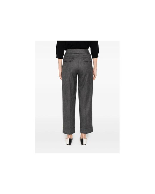 Peserico Gray Pressed-Crease Trousers