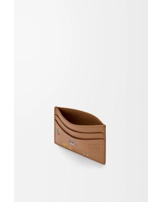 Loewe Brown Futurist Cat Printed Card Holder