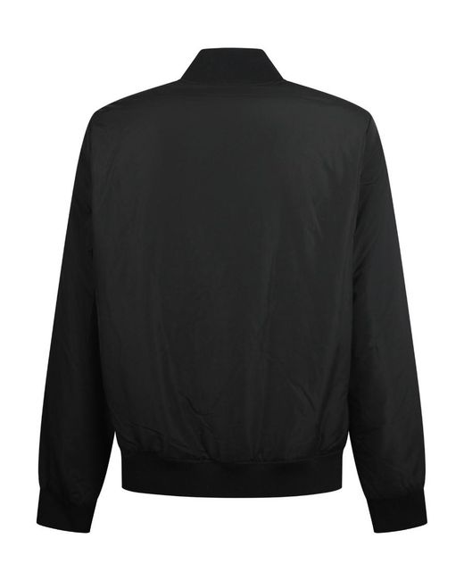 EA7 Blue Logo-Patch Bomber Jacket for men