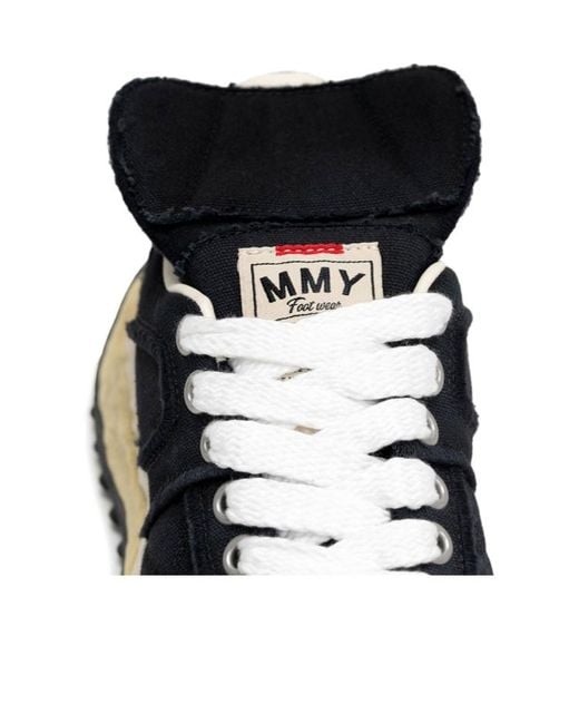 Maison Mihara Yasuhiro Black Logo-Patch Lace-Up Sneakers for men