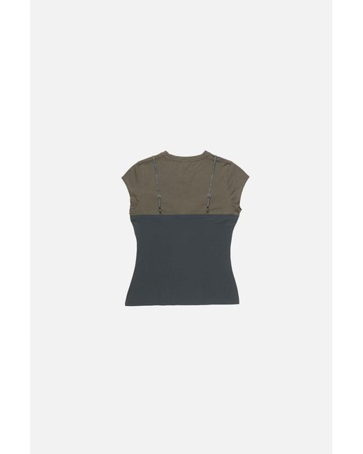 Acne Gray Layered Lace T-Shirt