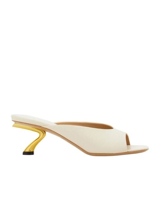 Ferragamo Natural S-Shaped Heel Slide
